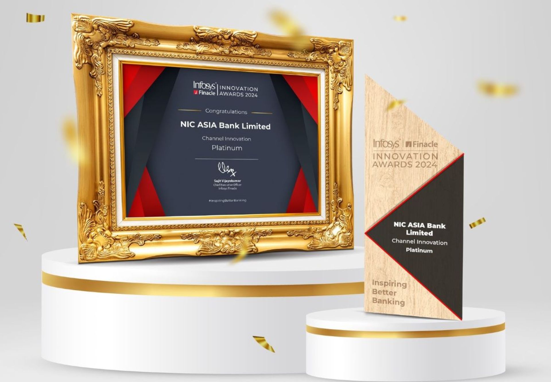 एनआईसी एशिया बैंकले पायो ‘इन्फोसिस फिनाकल इनोभेसन अवार्ड्स २०२४’